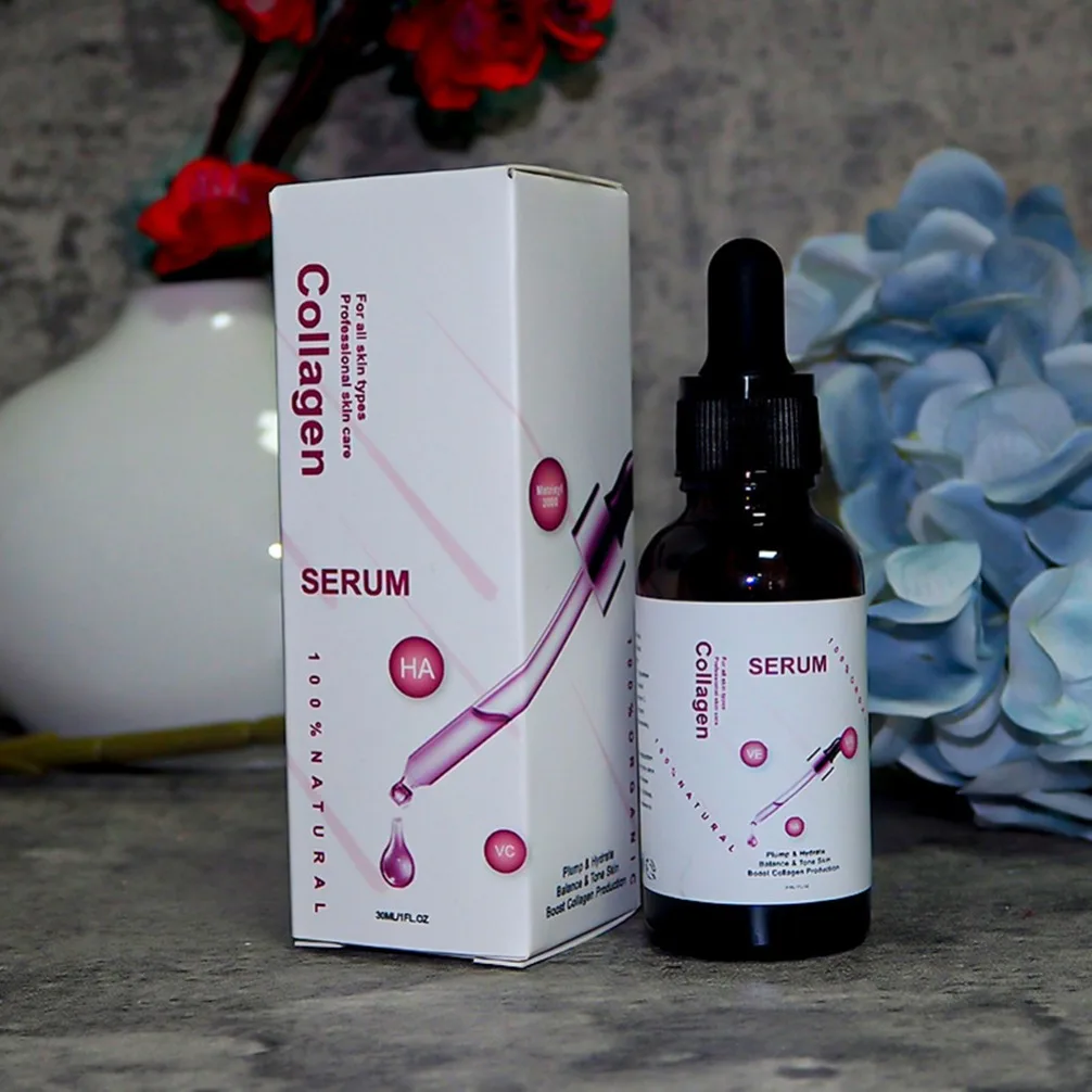 مصل جوهر الكولاجين مضاد للرؤوس السوداء لتقليل المسام الببتيد بعلامة خاصة بشعار مخصص مكياج نباتي بالجملة مكياج قاعدة الوجه