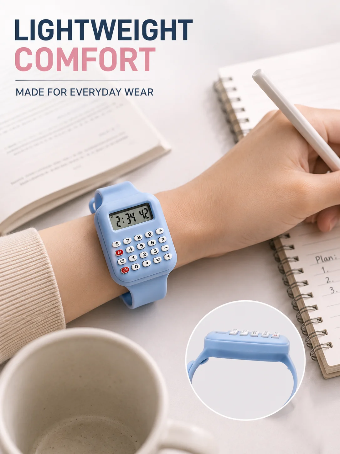 2-in-1 Calculator Watch, Vintage Digital Wristwatch with Numeric Keypad, Creative Time Display Calculator-shaped Watch