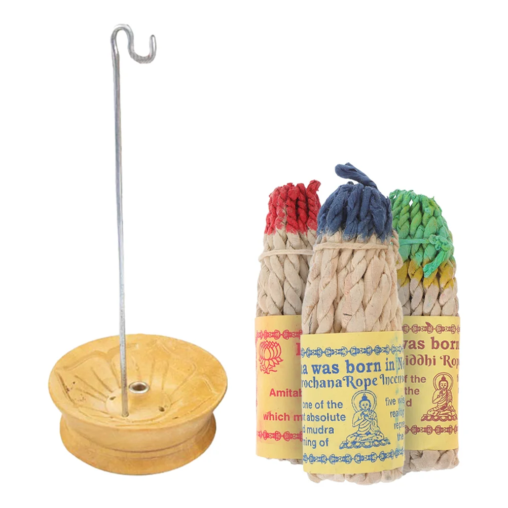 Handmade Rope Incense Aroma Holder for Meditation Burner Home Decorative with Tibetan