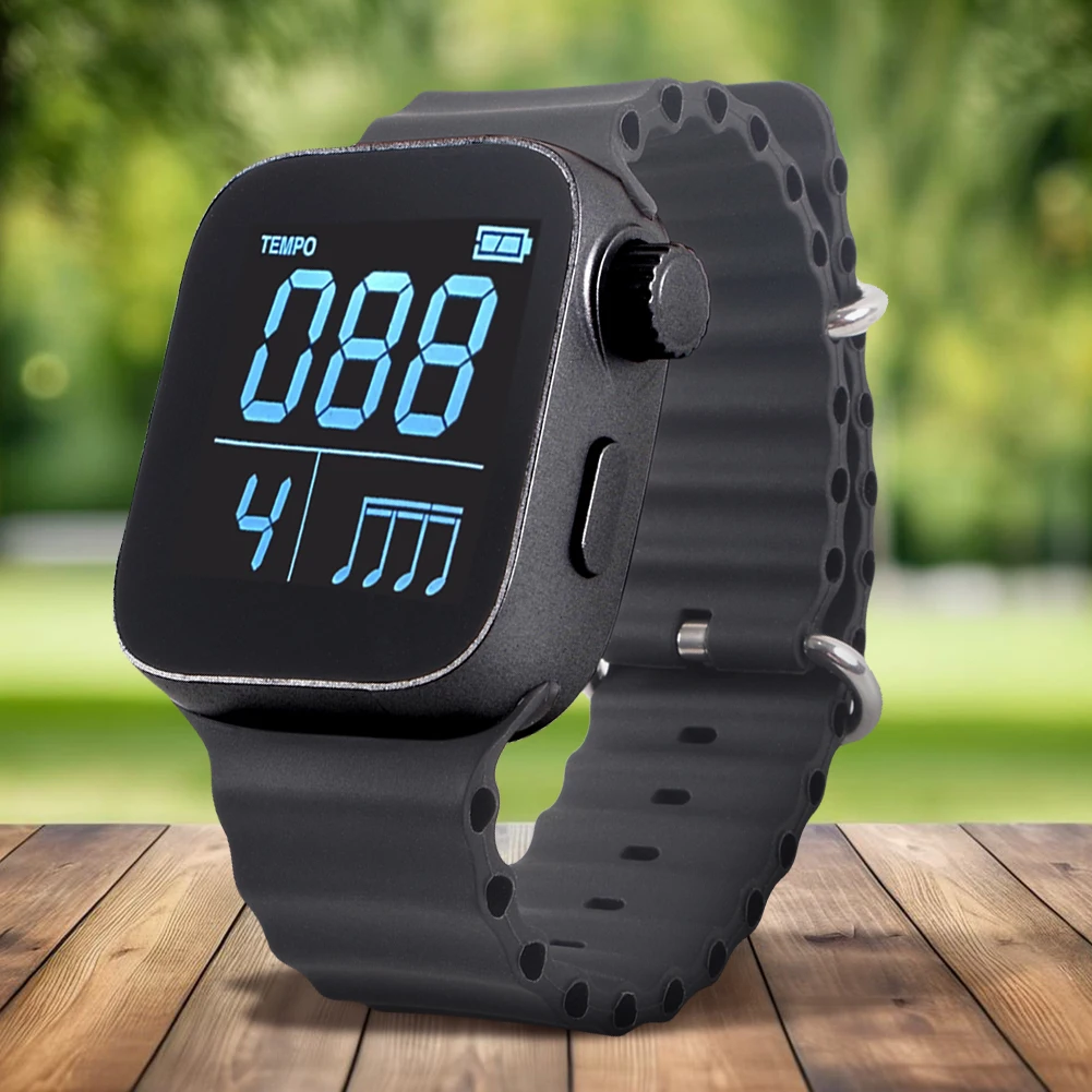 Wearable Vibrating Metronome for Sport Running Metronome Watch Adjustable Strap for All Guitar Piano Drums