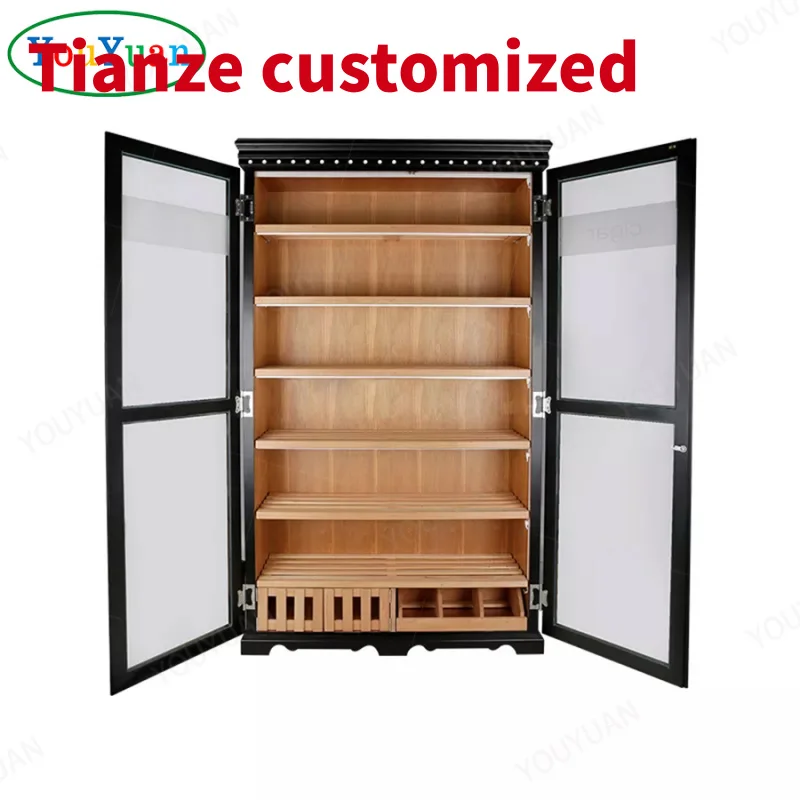 (customized)Wooden spanish cedar showcase cigar cabinet smoke shop display showcase hookah retail store cigar cabinet