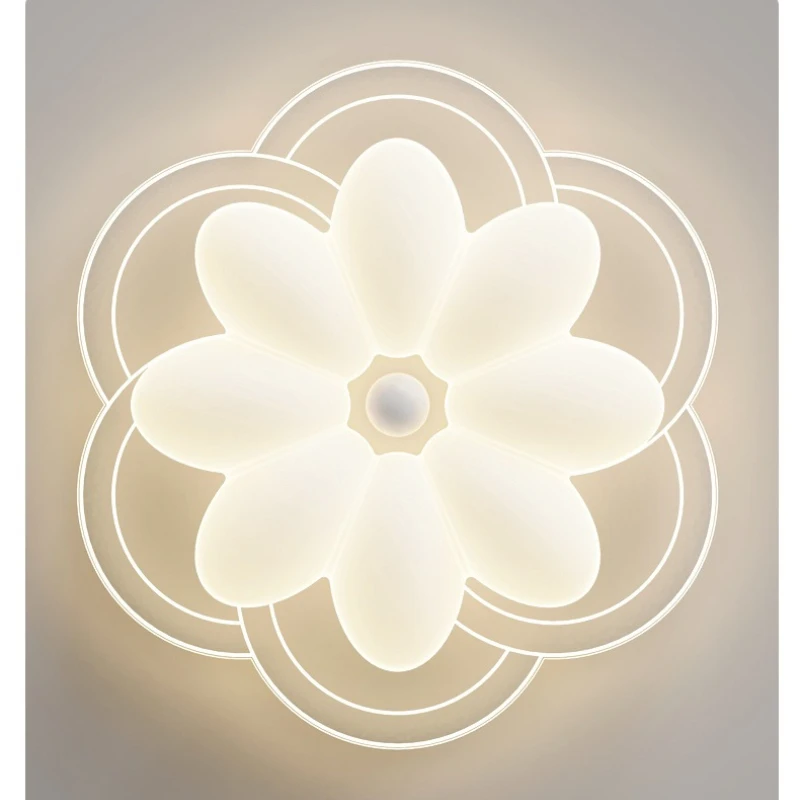Creative Petal Ceiling Light, Simple Cream Style Decor Lighting Fixture for Hallway Balcony Dressing Room Bedroom Living Room