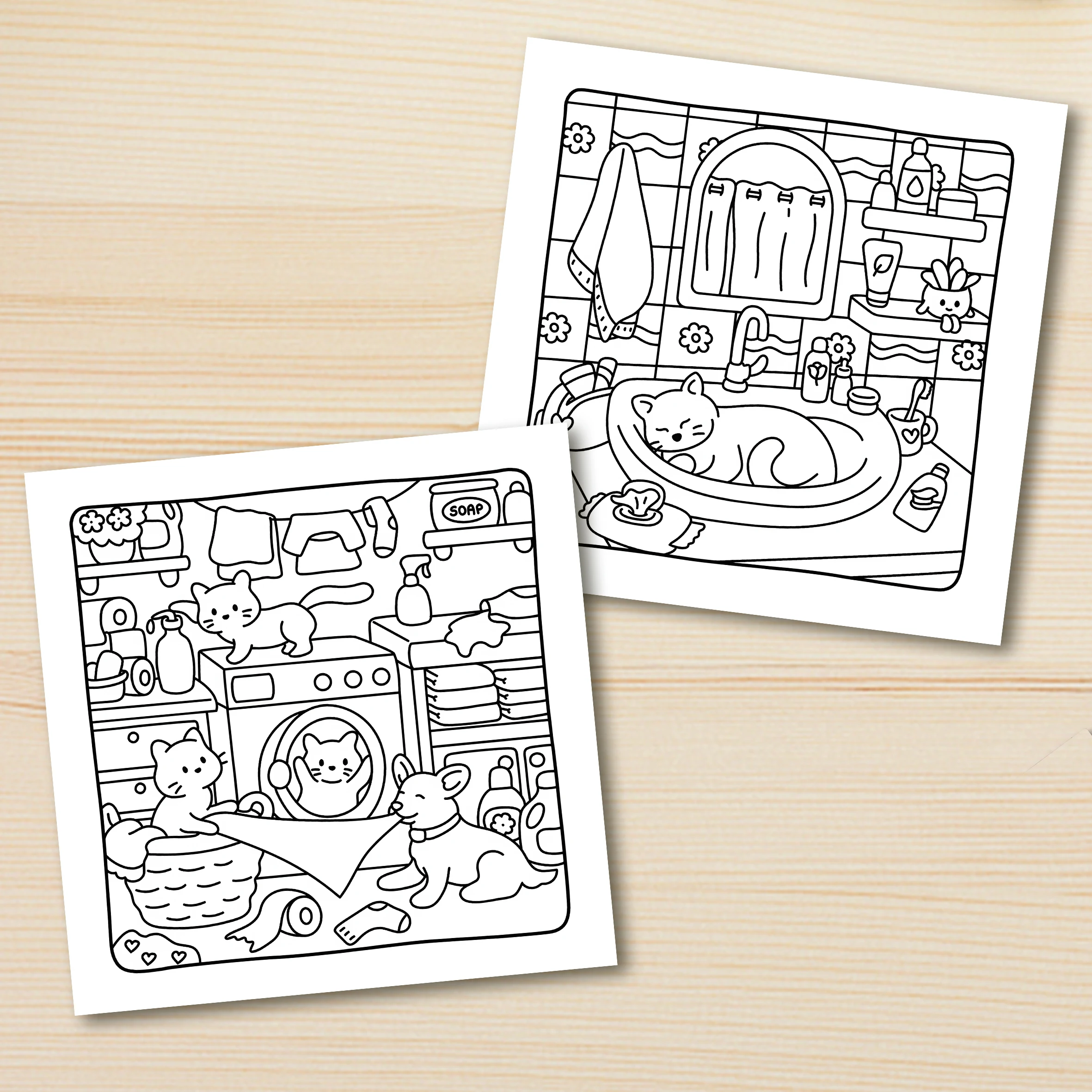 PAWSOME MOMENTS: Coloring Book for Adults Featuring Cute Cozy Daily Activities for Relaxation (Cozy Spaces Coloring)