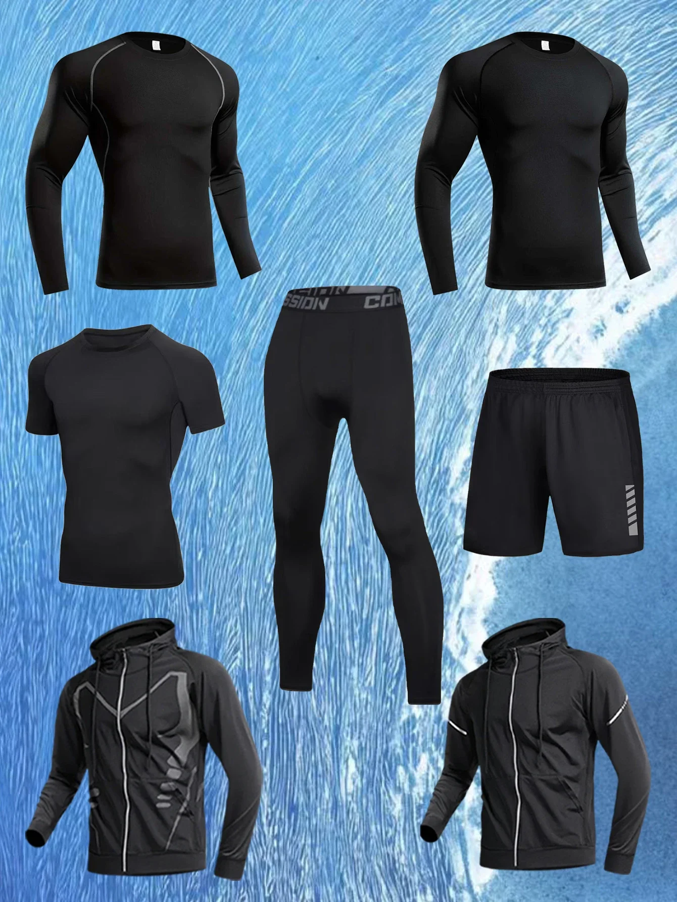 Running sports suit autumn and winter men, 2025 new quick dry clothes training fitness morning running cycling clothes
