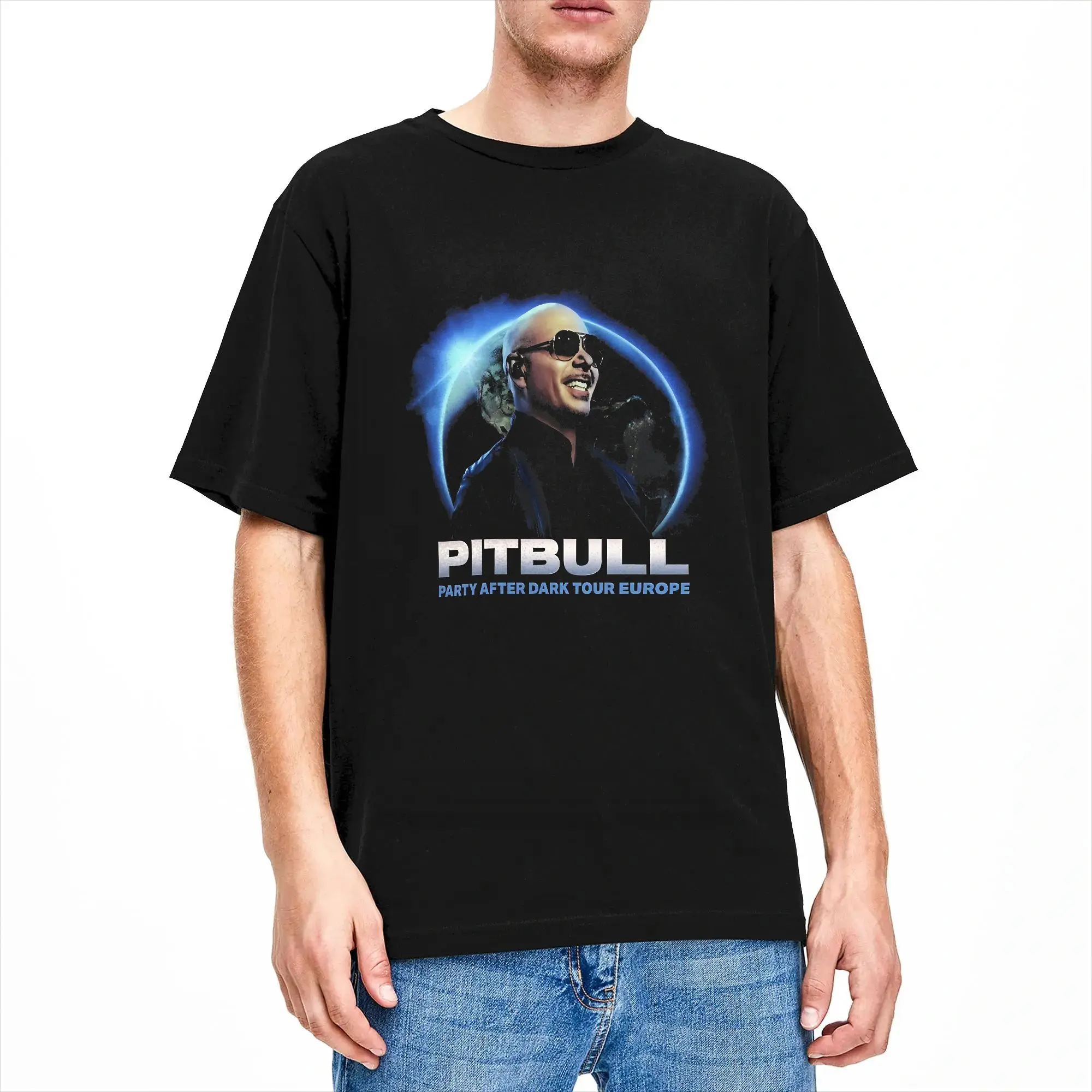 Pitbull Mr Worldwide Tour Vintage  T Shirt  Harajuku T-Shirts Short-Sleeved Vintage Tops Summer 100% Cotton Oversize Top Tees