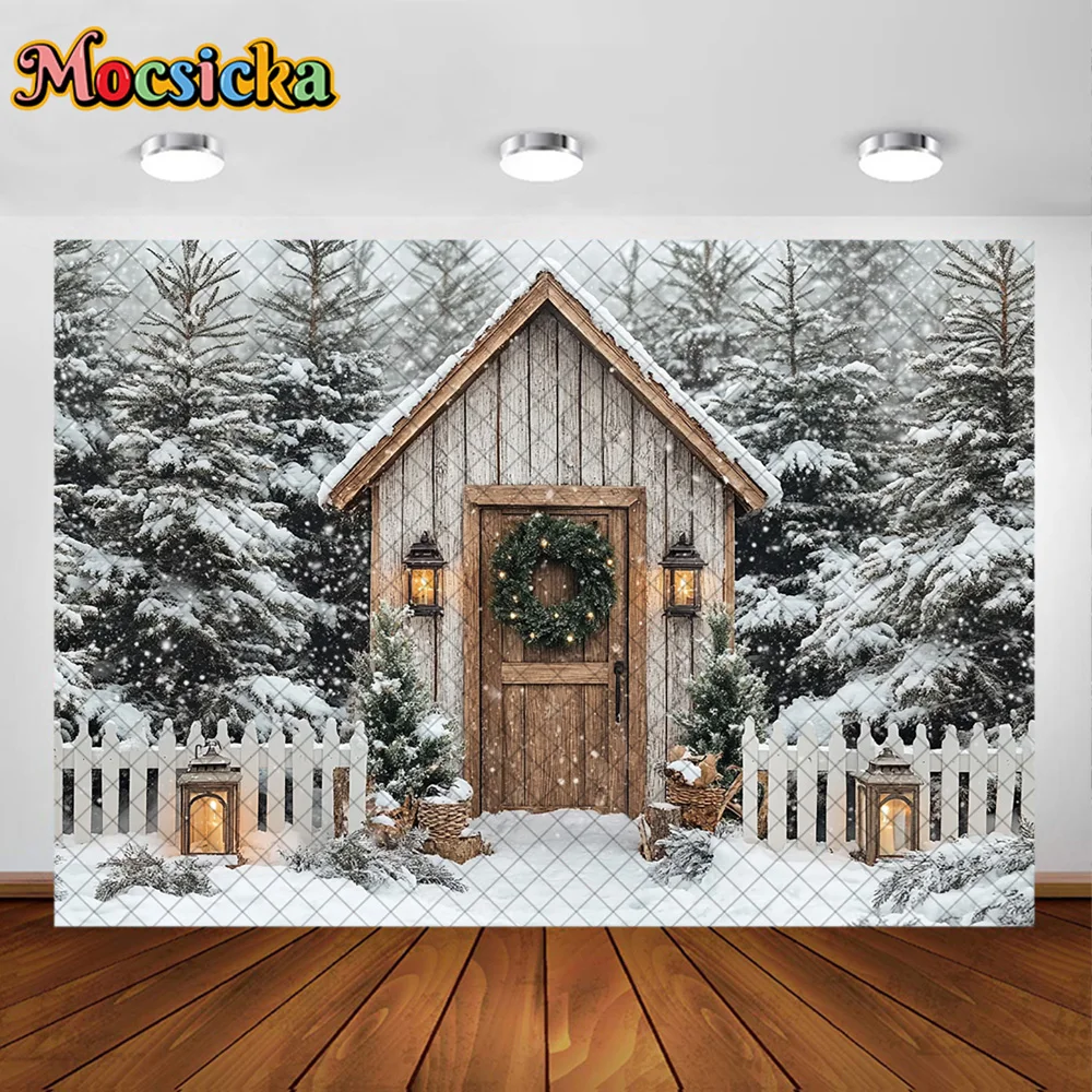 Mocsicka Photography Background Merry Christmas Warehouse Decoration Backdrop Kids Family Xmas Holiday Party Prom Studio Props