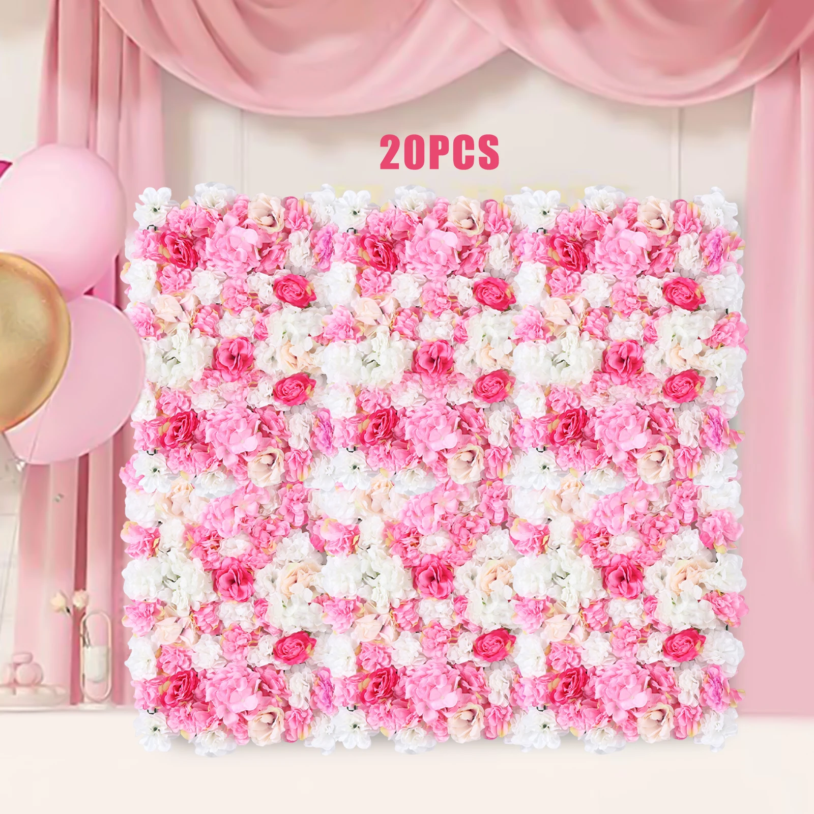 20* Premium Silk Flower Artificial Rose Flower Wall Panels Three-dimensional Design Flower Decorations Wedding Party Festival