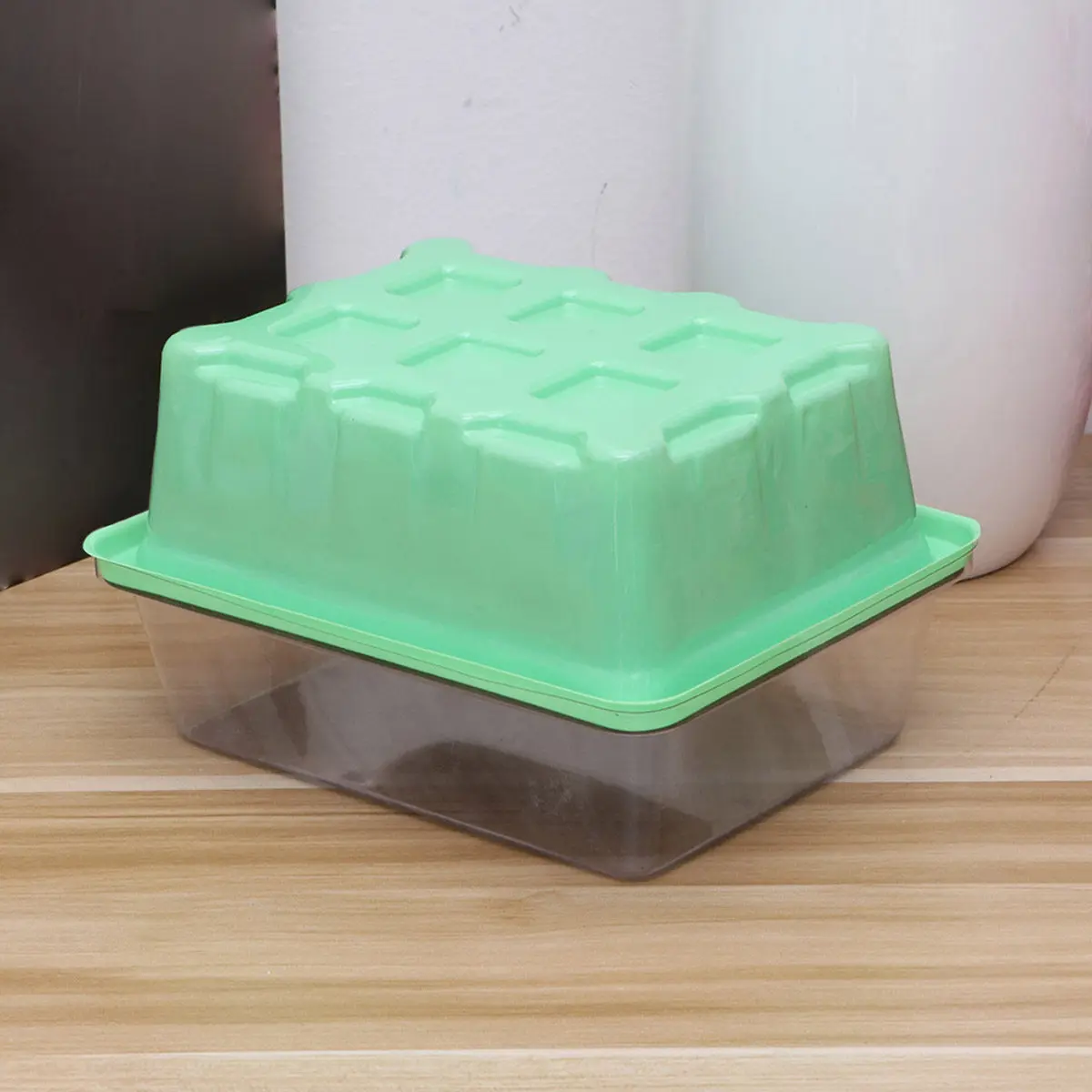 1Pcs Nursery Box Sprouter Tray 18x14x6cm 12-Cells Transparent Lid Germination Growing Tray Home Gardening Bonsai