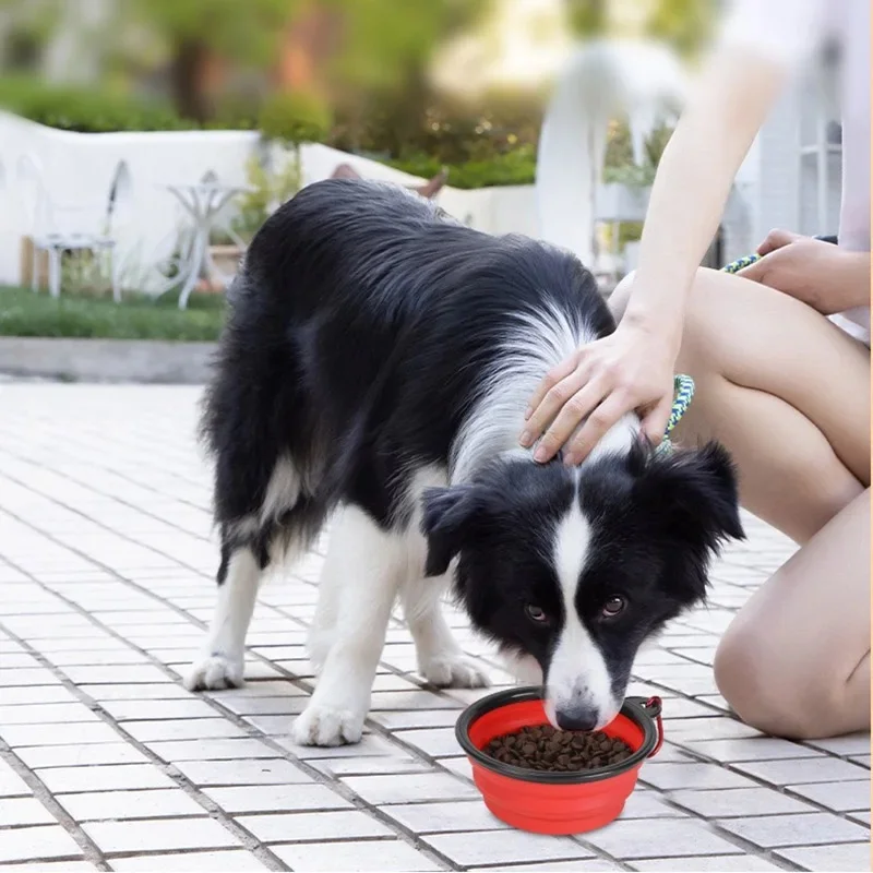 1000ml High-Capacity Pet Folding Silicone Bowl Collapsible Dog Outdoor Travel Portable Puppy Food Container Feeder Dish Bowl