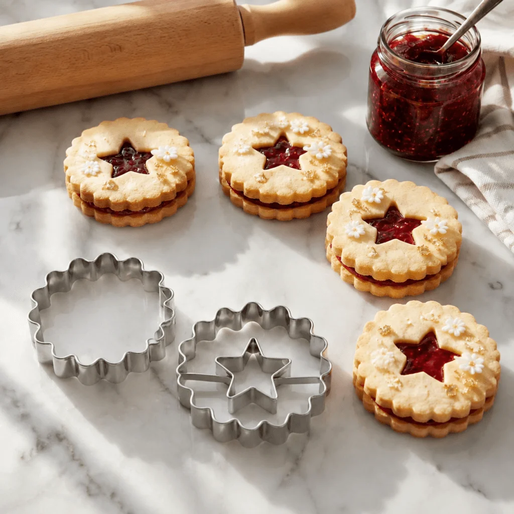 2pcs Star Sky Wave Double Layer Biscuit Mold 430 Stainless Steel Star Cookie Cutting Die Home Baked Dim sum Mold