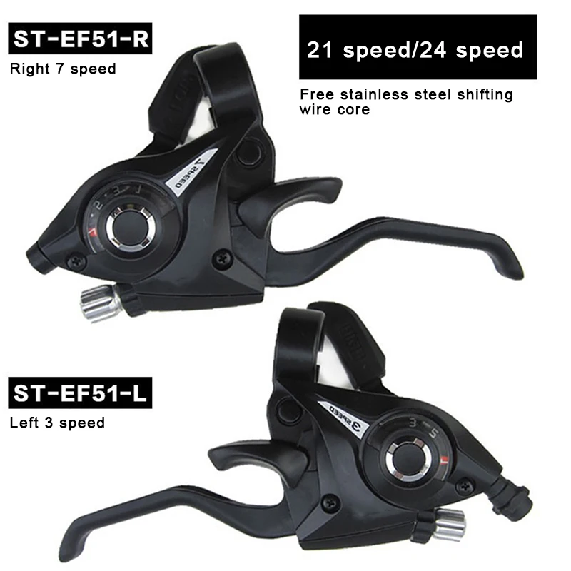 Bike Derailleurs 3x7 21 Speed Switch MTB Bicycle Shifter Levers Brake with Shift Cable Cycling Disc Handle for Bike Trekking