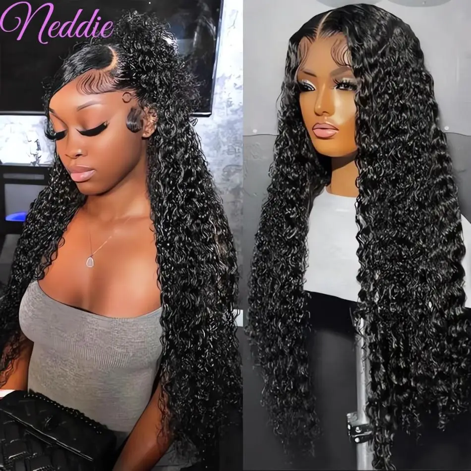 Curly Wigs Human Hair HD Lace Frontal wig Deep Wave Lace Front Wigs 13x6 13x4 100% Natural 30 40 Inch Brazilian For Women