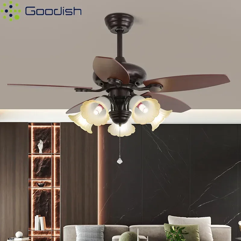 

Роскошные вентиляторы в стиле ретро, европейские потолочные светильники с сильным ветром, украшение для дома для гостиной, столовой, спальни, ресторана, кафе