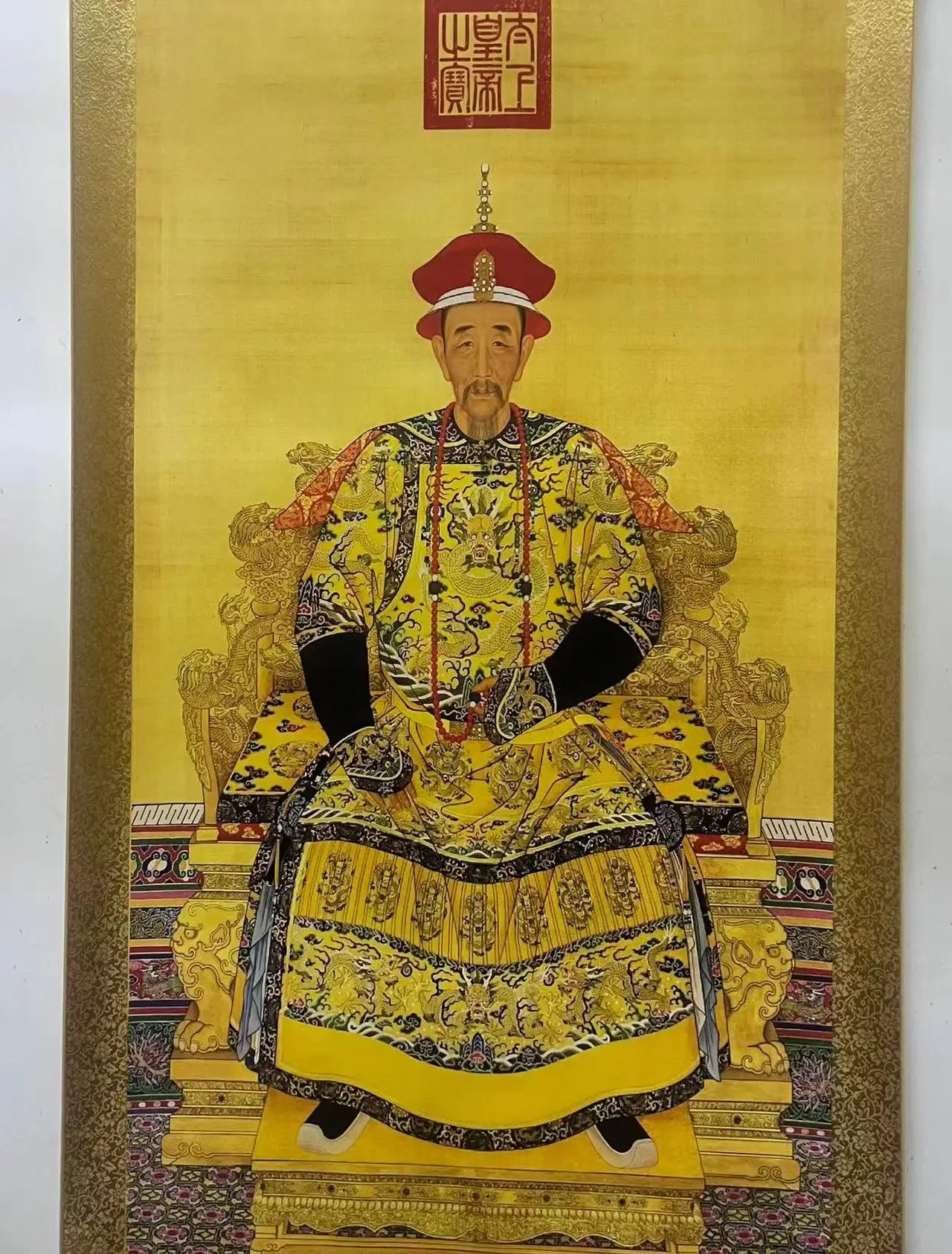 Antique calligraphy and painting Chinese painting Text & painting painting,Kang Xi emperors of the Qing Dynasty