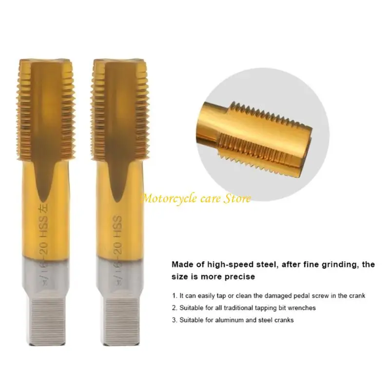 U75F Bike Crank Thread Tapping Device High-Speed Steel Crankset Tool 9/16 inch