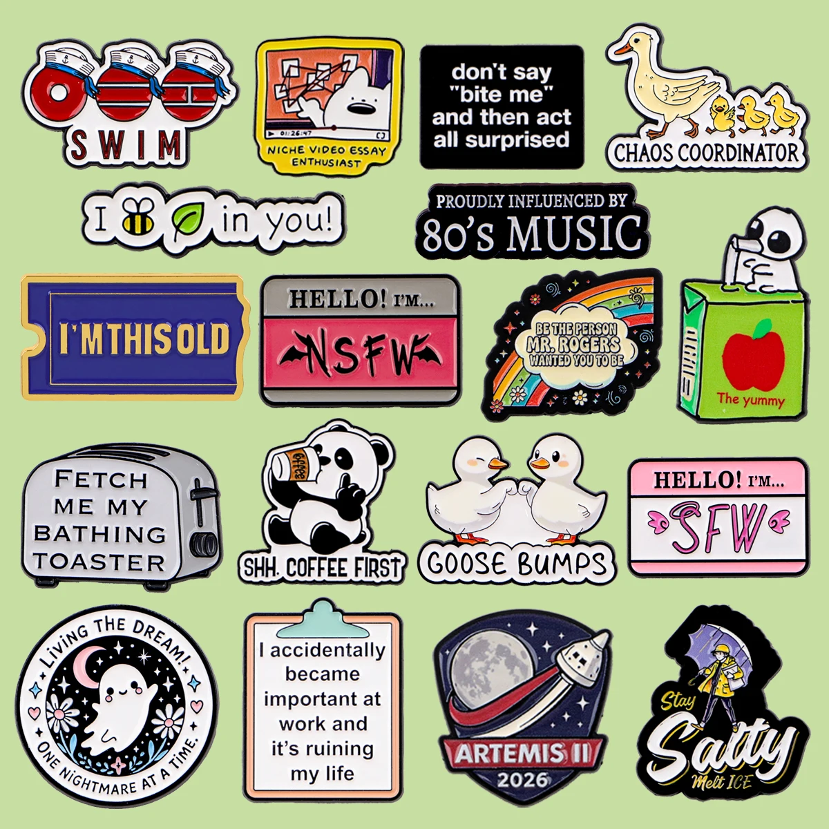 Niedlicher Panda Emaille-Pin Lustige Enten-Zitate Anstecknadel Abzeichen Pins Hüte Kleidung Rucksäcke Dekoration Schmuck Accessoires Freunde Geschenk
