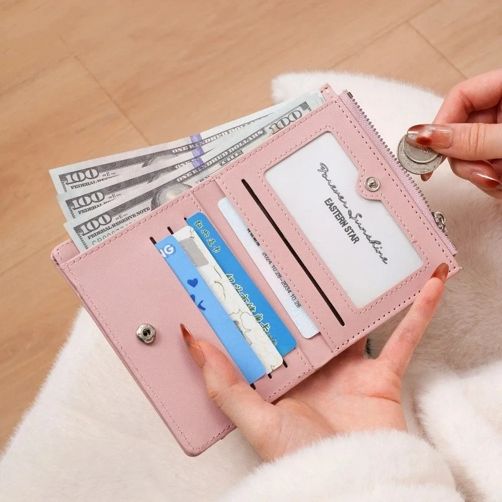 design-moderno-cor-solida-carteira-curta-multi-slot-pu-moeda-bolsa-ultra-fino-titular-do-cartao-feminino