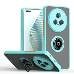 Ring Holder Case for Honor Magic 5 Pro Case Transparent Shockproof Matte Case for Huawei Honor Magic 5Pro 5Pro Hard Back Cover