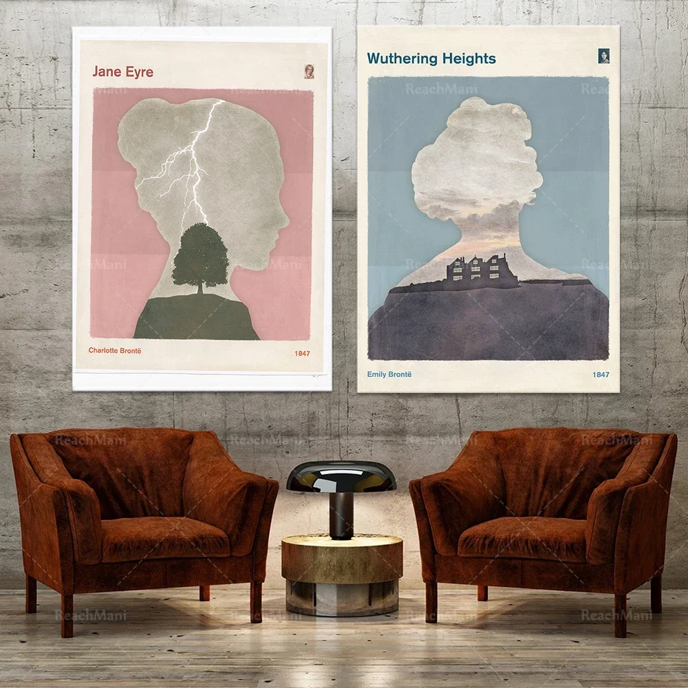 طباعة الكتب العتيقة، ملصقات المعرض، طباعة شارلوت برونتي، الملصقات الأدبية، طباعة غلاف الكتاب، ملصقات المعرض، #2