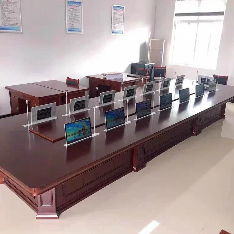 New Conference System Solution Electric Pop Up Retractable Monitor Lift With FHD Screen