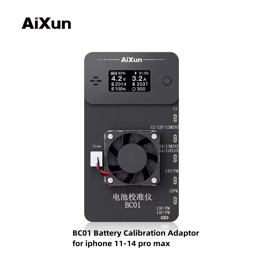 Aixun BC01 BC02 Battery Calibration Module Voltage Adjustment for iPhone 11-14promax Battery Round Cycle Health Data Repair Tool