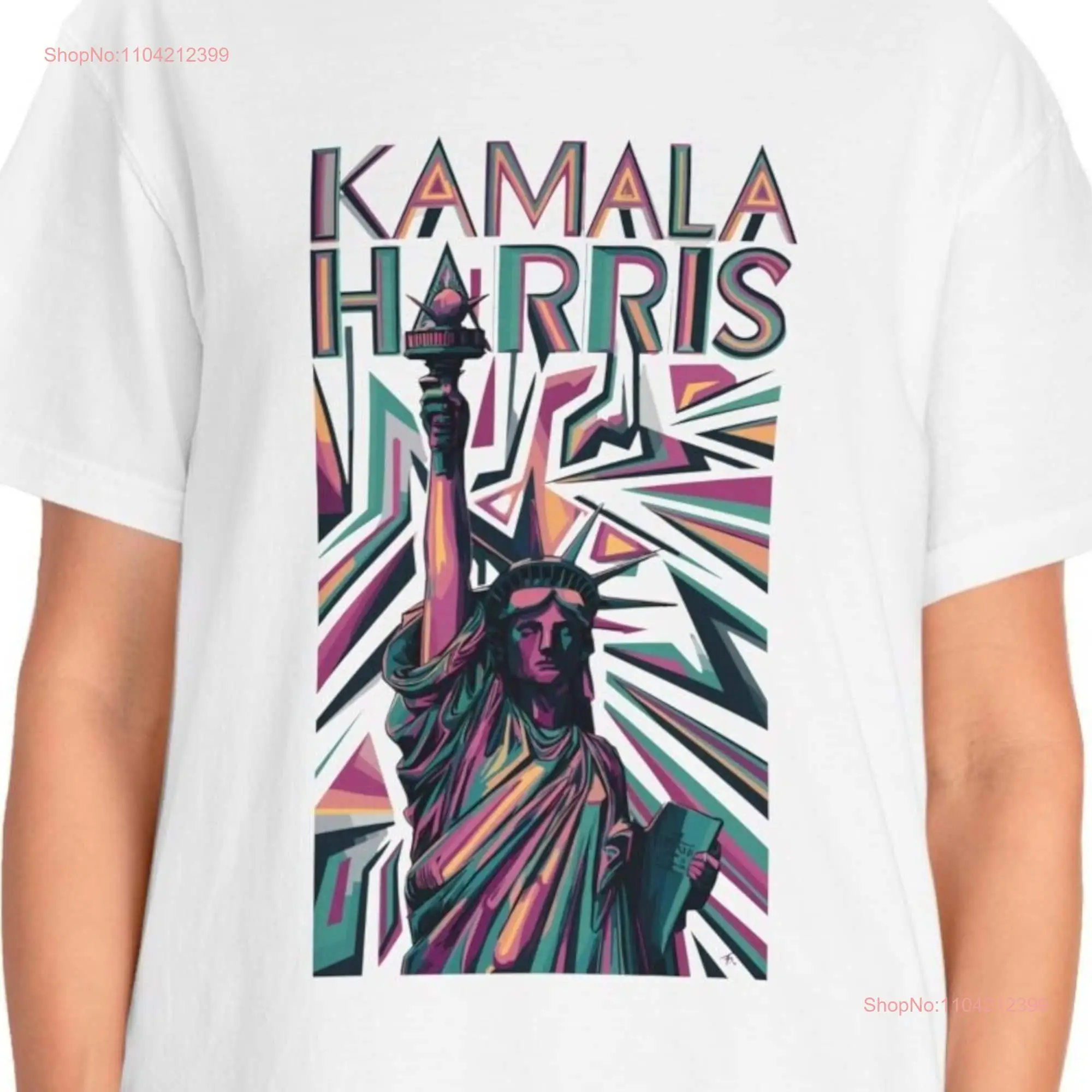 Statue Liberty Art Kamala Harris Election T Shirt Comfort Colors Democrat Voter Pro long or short sleeves