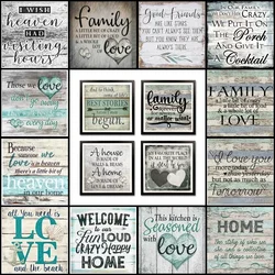 5D DIY Diamond Mosaic Family Love Friends Text Painting Cross Stitc Diamond Embroidery Letter Art Handicraft Kits Hobby Gift