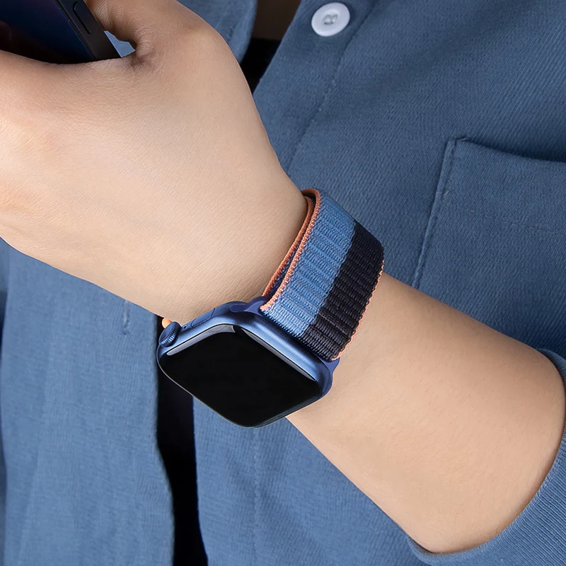Nylon band For Apple Watch Strap 45mm 44mm 40mm 49mm 41mm 38mm 44 mm 42mm Bracelet iwatch Series 9 8 7 6 5 4 3 se ultra 2 band image 5