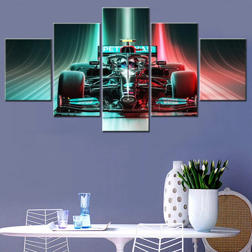 

Canvas Wall Art Poster Painting F1 W12 E Performance Wallpaper Home Decor Living Room Picture Interior Mural Artwork 5 Panels