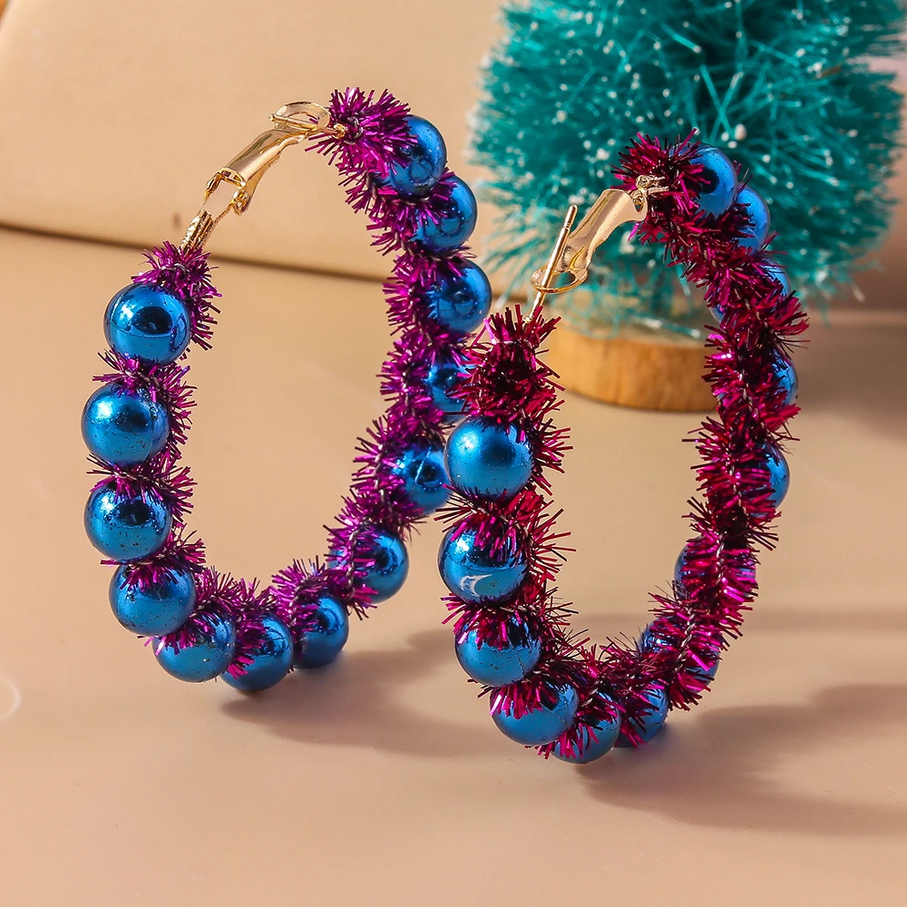 Leslie Bestseller Weihnachtskranz-Ohrringe für Damen, modischer Weihnachtsschmuck, Geschenke zum Glücklichen Neujahr – Detail 4