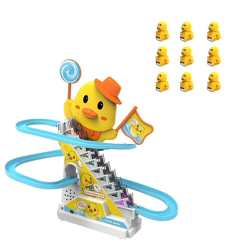 Ducklings Climbing Stairs Musical Toys with Lights and Music for Children Birthday Gifts Easter Toys Girl Toys