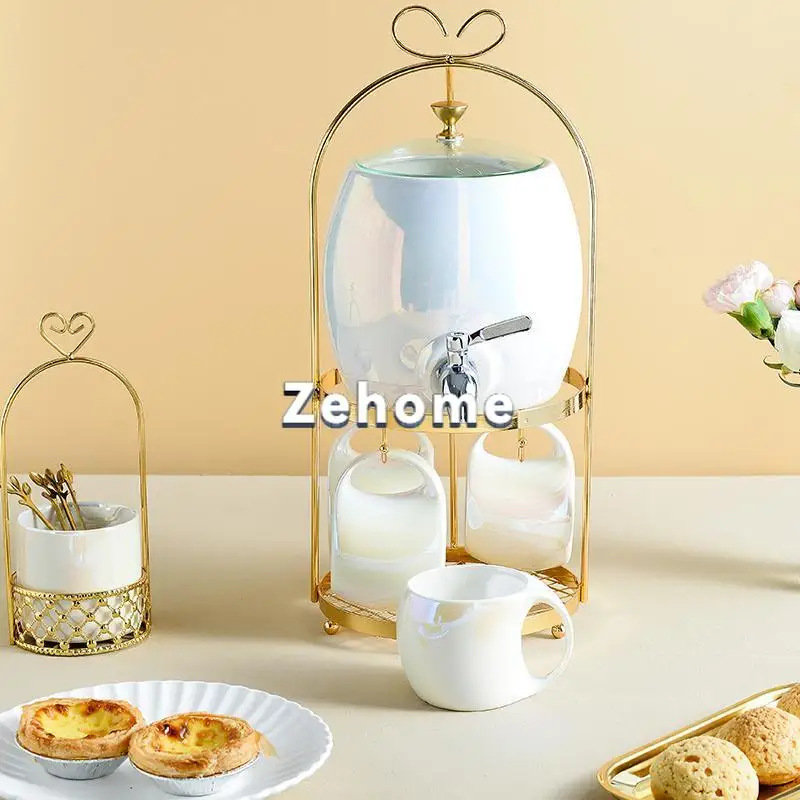 High temperature resistant ceramic cold kettle Household cold kettle Large capacity tied pot set Nordic creative