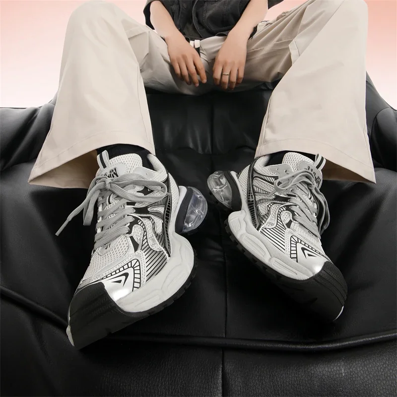 

Outdoor Non-slip Soft-soled Running Shoes Casual Shoes New Men's Shoes Mesh Breathable Fashion Thick-soled Clunky Sneaker