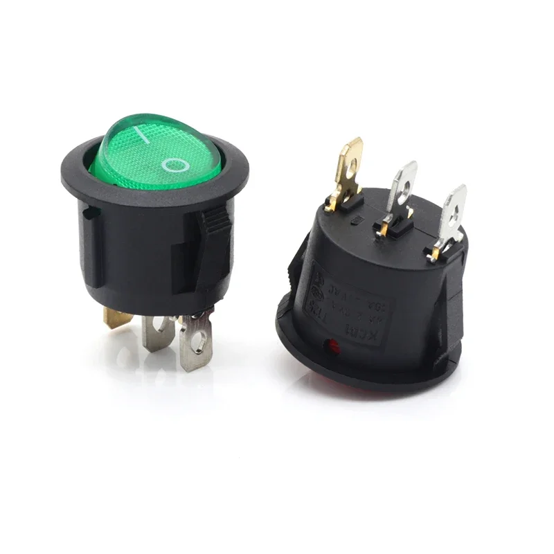 1/5PCS 23MM KCD1 Round Rocker Switch 2/3Pin ON-OFF-ON 2/3 Position 6A/250VAC 10A/125VAC SPST LED Car Push Button Switch