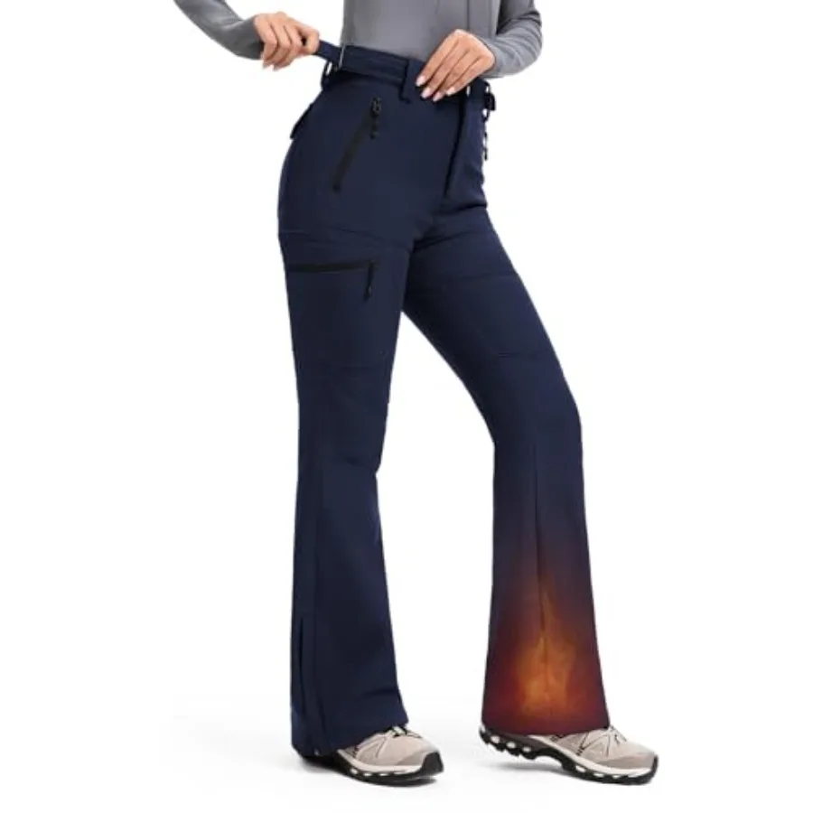 

Moosehill Women's-Snow-Ski-Pants Water-Resistant Fleece Lined Winter Hiking Snowboard Thermal Insulated 5 Pockets