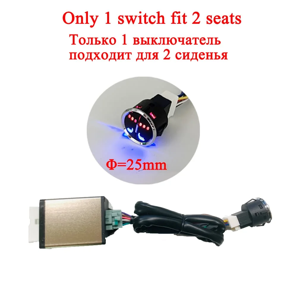 New Build-in Car Seat Heater Kit Fits 2 Seats Universal Alloy Wire/Carbon Fiber Heating Pad Single 3-level Control Switch