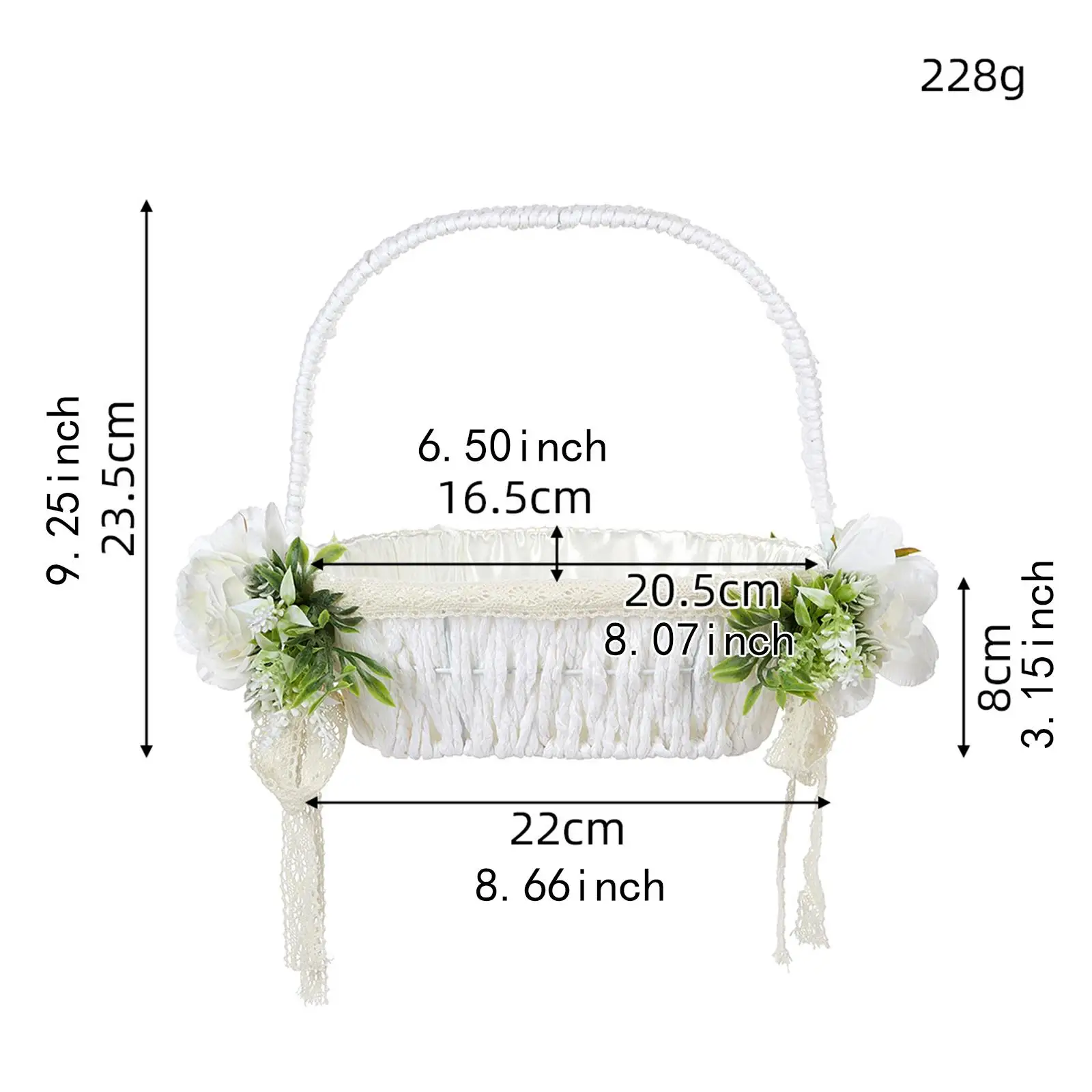 Wedding Basket Decoration Hand Flower Girl Basket Container for Engagement Ceremony