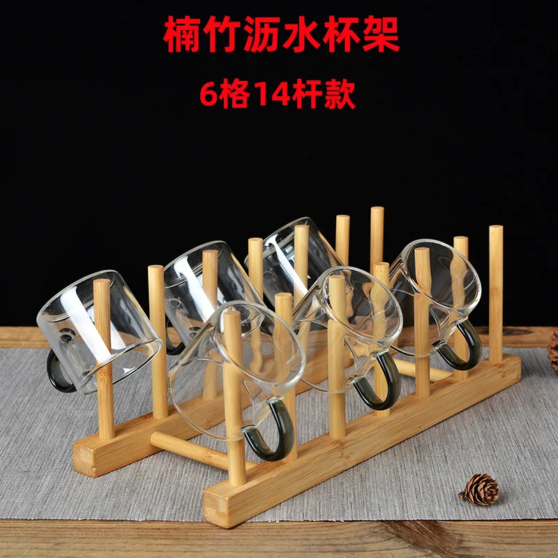 Tree Shape Wood Coffee Tea Cup Rack Storage Holder Stand Home Kitchen Mug Hanging Display Drinkware Shelf With 6 Hooks