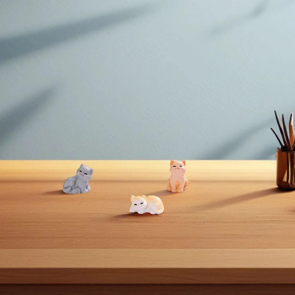 

8Pcs Detailed Cat Figurines Tiny Resin Animals for Dollhouse Accessories Micro Landscape Ornaments Garden Decor