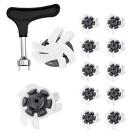 Golf Shoe Spikes Replacements 12 Pieces Footwears Anti Slip Golf Cleat Quick Twist Golf Spikes Golf Cleats Portable Wrench Screw