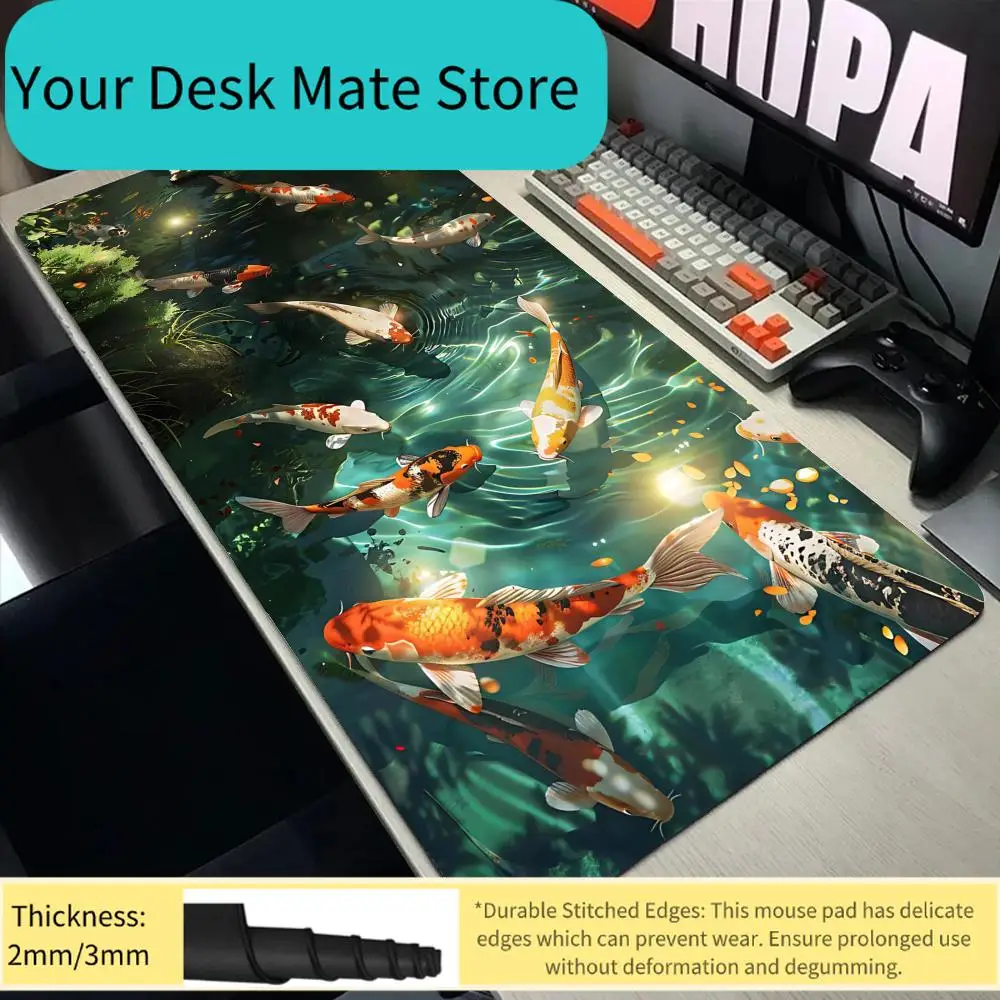 

Yin Yang Fish Koi Multi-size Mouse Pad Japanese Style Gamer XXL Office Keyboard MouseMat Black White Carpets Mousepad for Lap