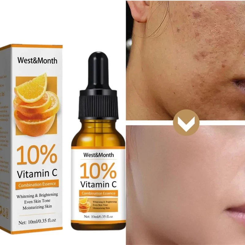 Serum pemutih wajah Vitamin C, produk perawatan kulit Korea Anti oksidasi, Serum Wajah penghilang bintik hitam asam Hyaluronic, Serum pemutih wajah