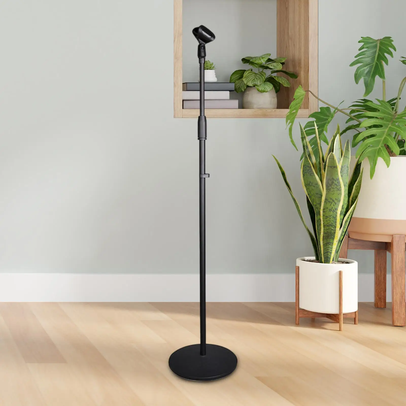 

Vertical Mic Stand Stable Base Round Disc Base Floor Mic Mount Holder Adjustable for Meetings Studio Performance Live Speeches