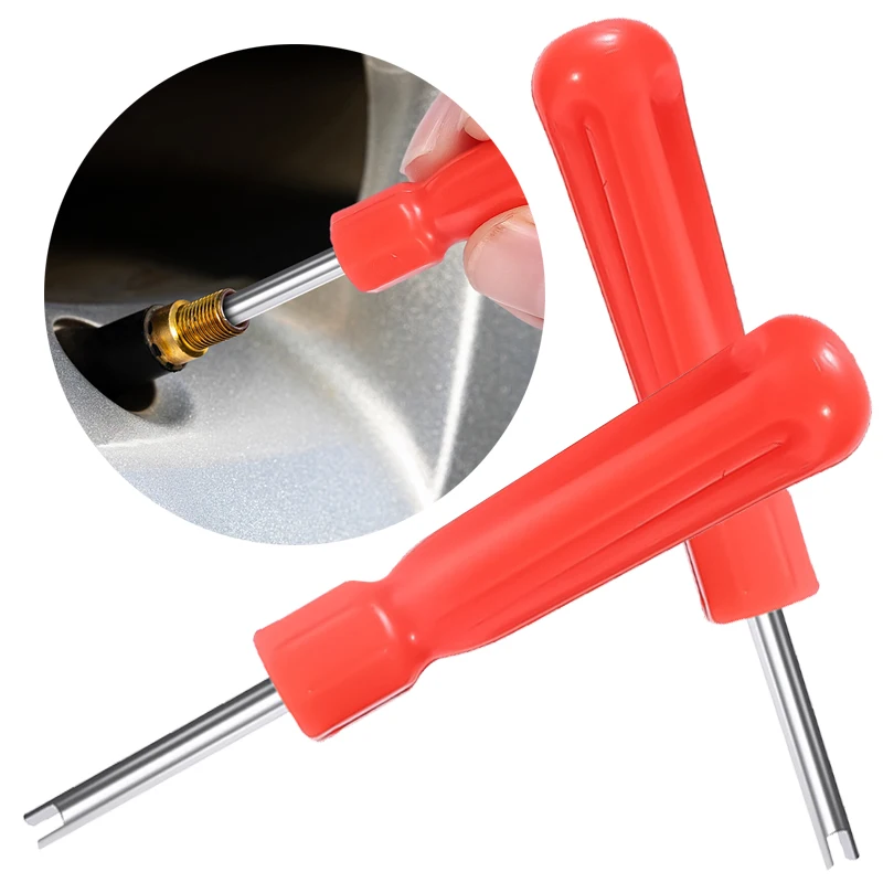 

1/2pcs Universal Tyre Valve Core Removal Screwdriver for Car Motorcycle Bicycle Red Hand-Held Disassembly Tools Auto Accessories