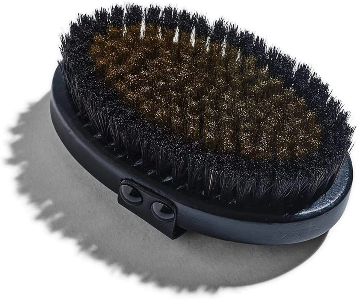 New Arrival Black Copper Dry Brush Exfoliate Reduce Stress Copper Bristle Brush Private Label Female and Man Body Bathing Brush