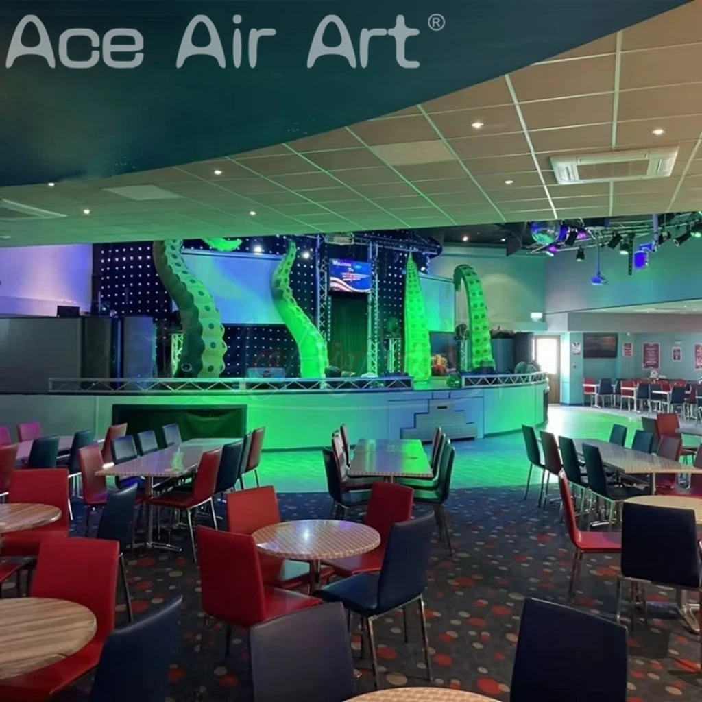 Tentáculos inflables verdes del pulpo de la decoración de la ventana de la construcción con las ventosas para la decoración de Halloween