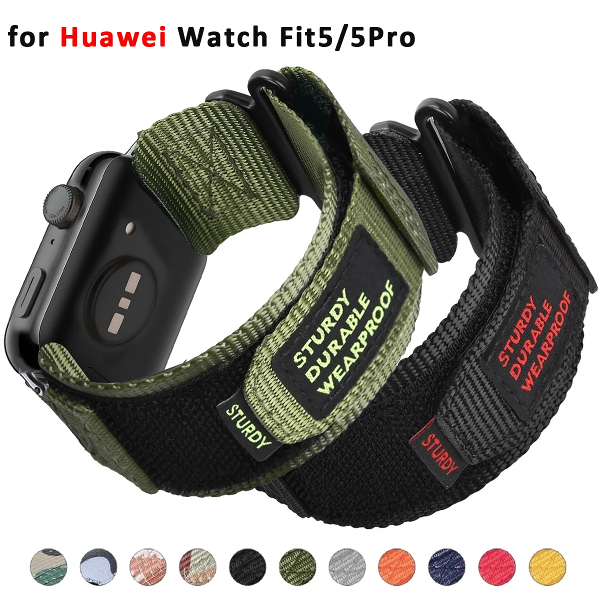 Sportarmband für Huawei Watch Fit 5Pro 4Pro Taktisches Nylonband Armband für Huawei Fit 3/4/4 Pro/5/5 Pro Zubehör