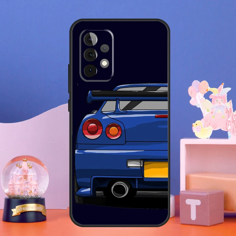 Skyline R34 Blue Funda For Samsung Galaxy A13 A23 A33 A53 A52 A32 A22 A12 A51 A71 A15 A25 A14 A34 A54 Case