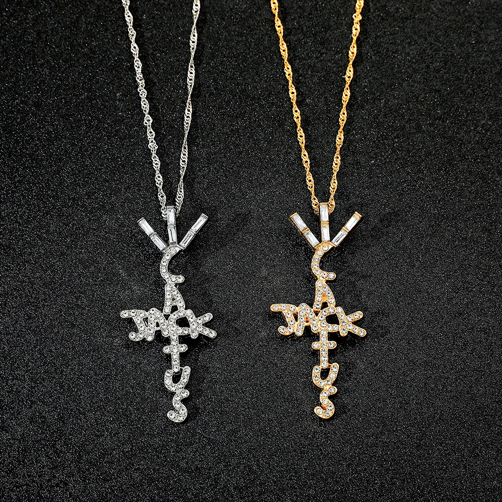Goth Cactus Jack Pendant Necklace with Cubic Zircon Plated in Gold & Silver  Colors Hip Hop Jewelry for Men And Women Kpop Style - AliExpress 36