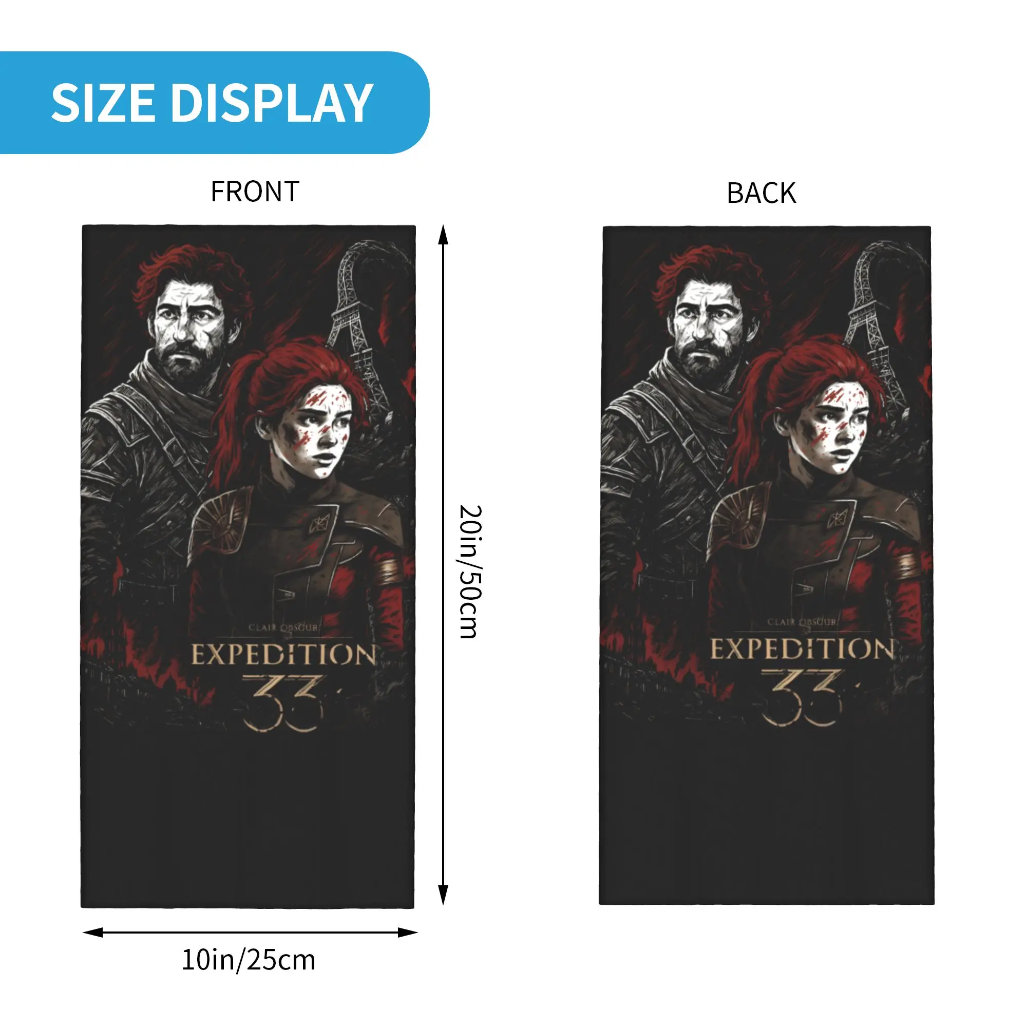 Video Game Clair Obscur Expedition 33 Bandana Neck Warmer Men Women Winter Hiking Ski Scarf Gaiter  Face Cover